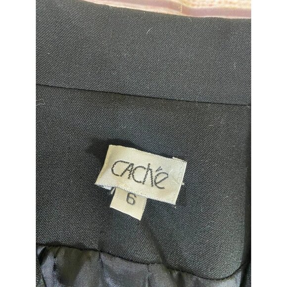 Vintage Cache Women's Black Ruched Button Front Blazer - 6 - Picture 7 of 12